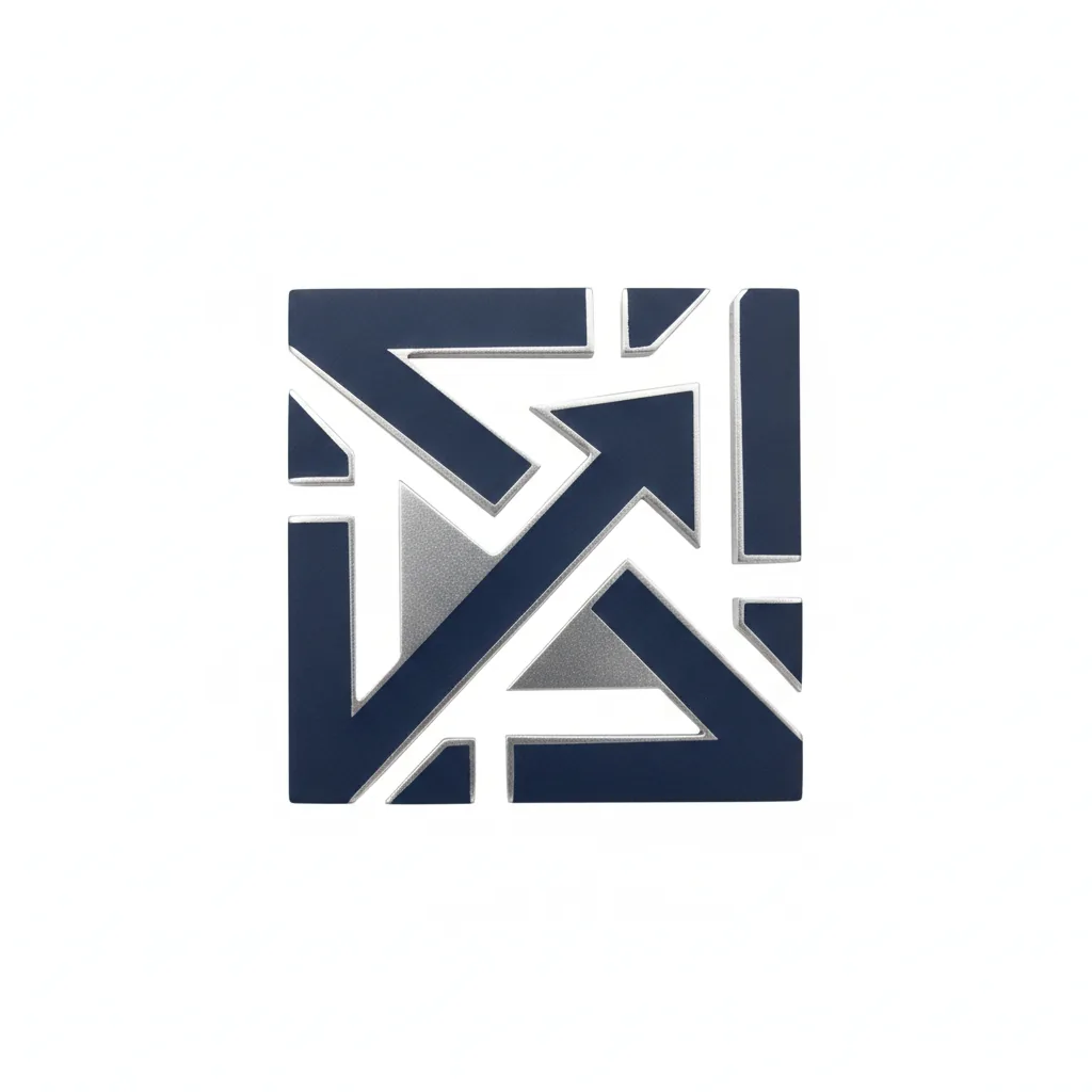 modern abstract business logo symbol in navy and