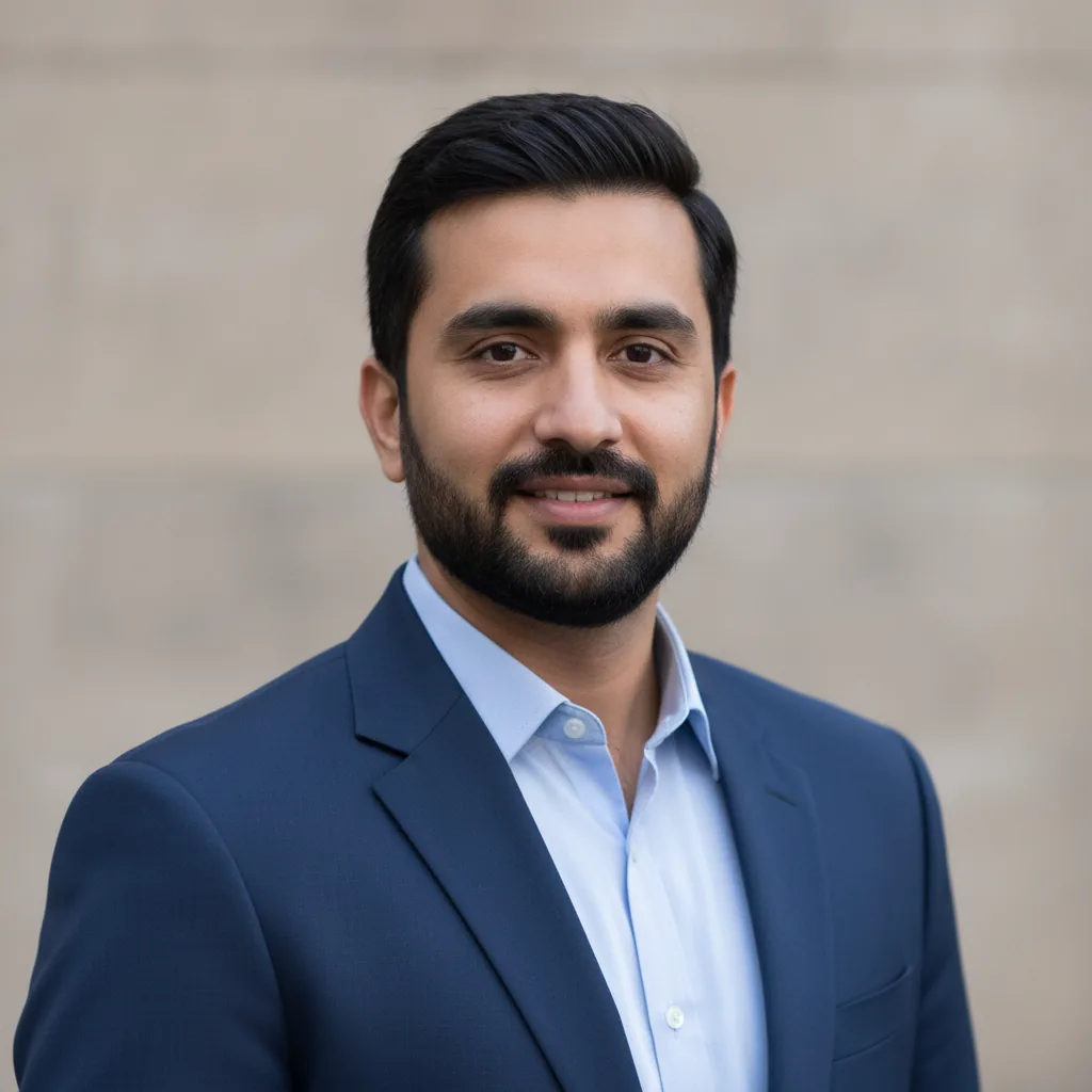 realistic portrait photo of a Pakistani man customer