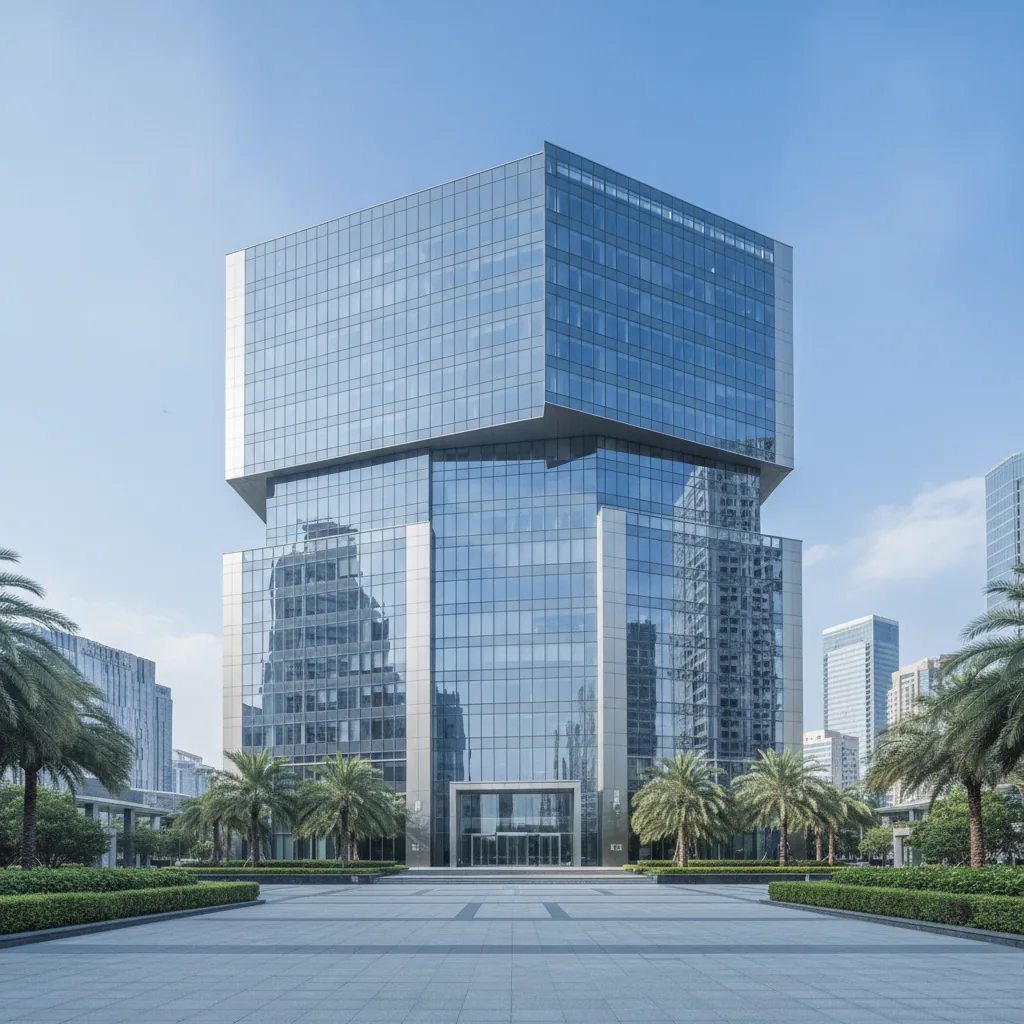 professional photo of a modern corporate office building