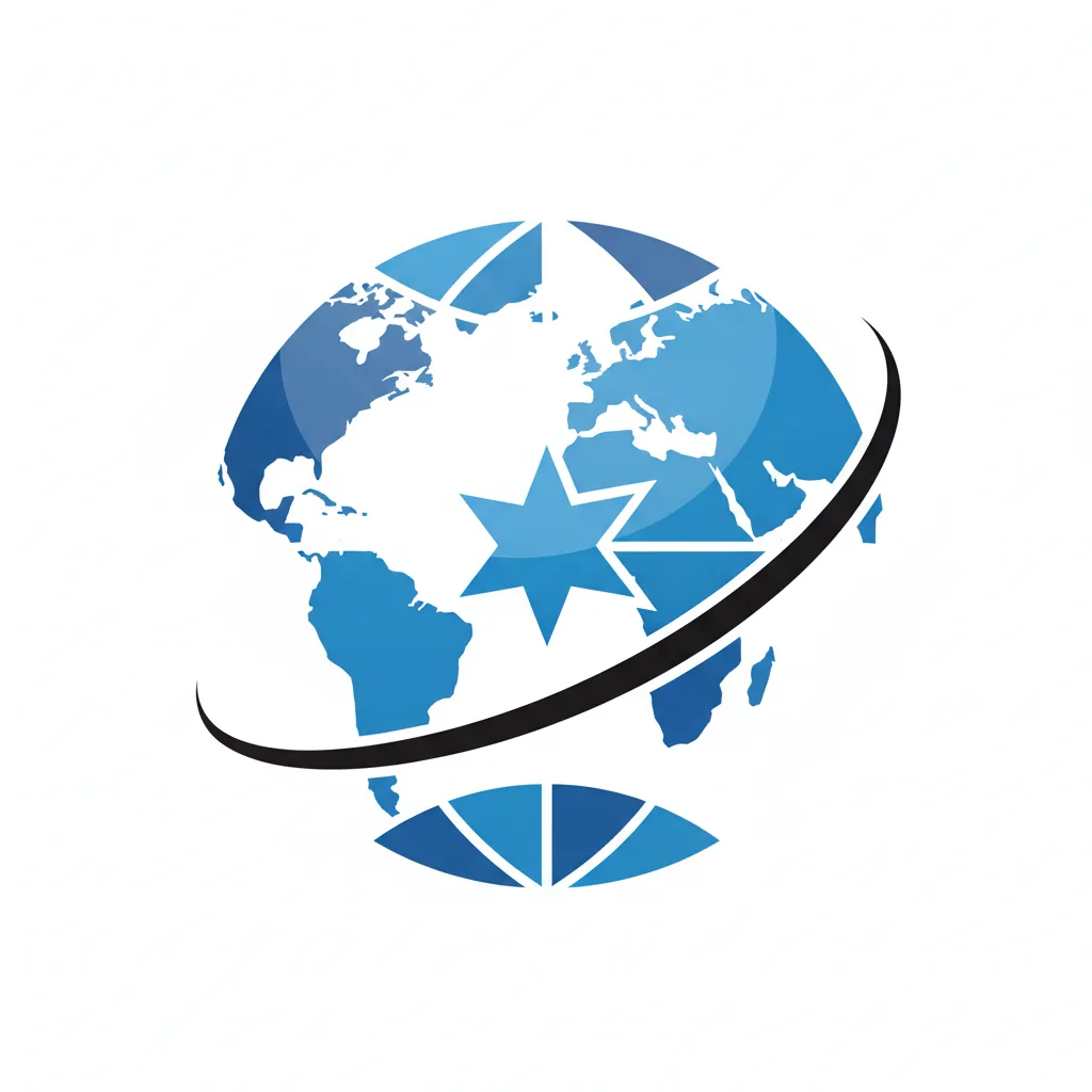 professional global business mark with simple geometric icon