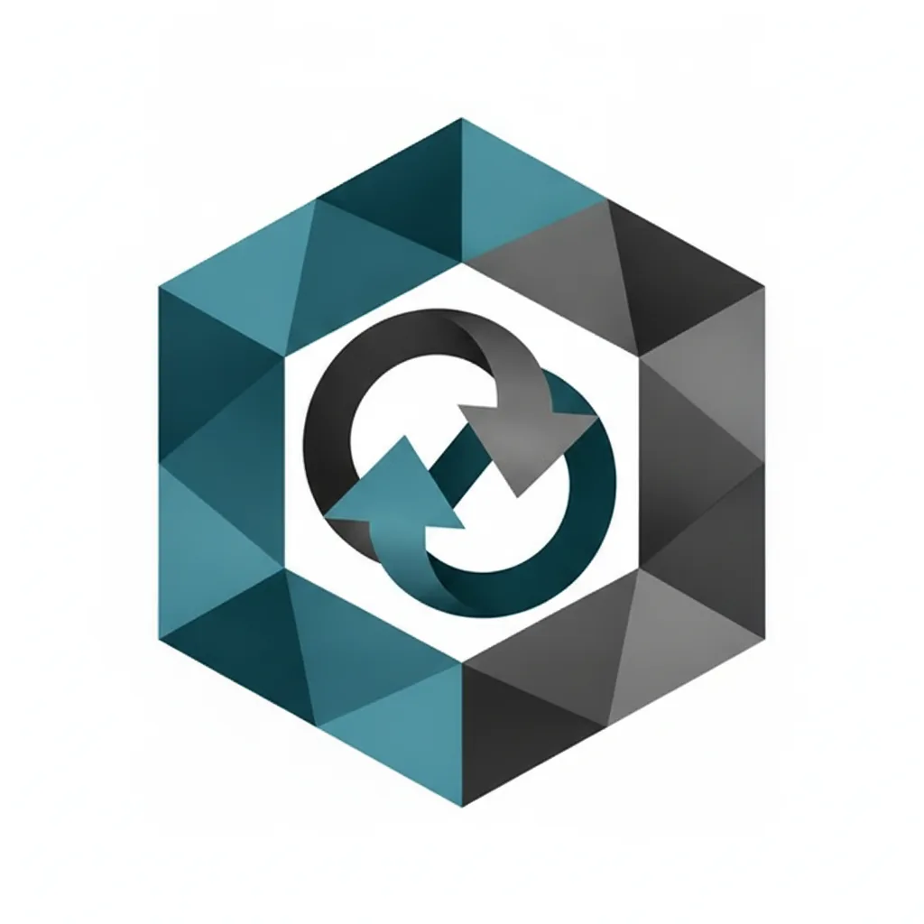 clean international company symbol with geometric shapes in